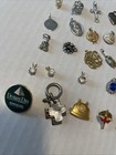 Vintage Junk Drawer Jewelry Pendant  Pins   Lockets Lot Of 29