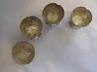 Set 4 Sanborns Mexico Sterling Silver Salt Cellars Floral Repousse