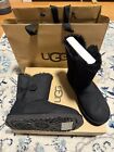 Ugg W Bailey Button Ii Short Black Suede  Sheepskin Boots Women Us 5 - Read