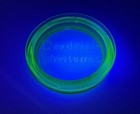 Vintage Goodrich Silvertowns 4 5    Ashtray Trinket Dish Green Uranium Glass