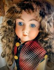 Antique Bisque Head Doll 23  Handwerck Jointed Compo Body Blue Glass Eyes