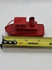Vintage Red Metal Tugboat Ornament Handcrafted Folk Art Style Nautical Boat