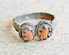 Original Antique Silver Ring With Two Stones  Old Jewelry  Ring 