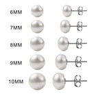 925 Sterling Silver Freshwater Pearl Earrings For Cultured Stud White Purple    