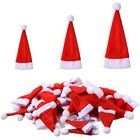  48 Pieces Mini Santa Hats For Crafts Christmas Tiny Santa Decor Red Pattern