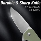 Flissa Folding Pocket Tactical Knife W g10 Handle D2 Blades Liner Lock Edc Knife