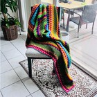 Handmade Crochet Afghan Blanket 80x75 Colorful Granny Stitch Boho Throw
