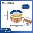 Essmtuin Solder Wick Braid 100ft With Flux For Electronic  W 0 10   L 100  