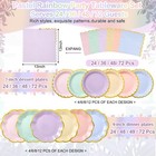 Skybooly 72 Pcs 24 Guests Pastel Plates And Napkins One Size  Rainbow