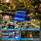 All-in-1 Pond Waterfall Kit W  Led Light 24  Stainless Steel Spillway 85w Pump
