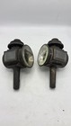 Pair Of Antique Carriage Lamps Lanterns Buggy Wagon 19th C  Side Glass Candles