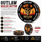 Chipdaddy - Outlaw 3  Texas Hold em Poker Acrylic Dealer Button - Game Table