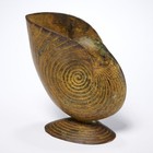 Vtg Solid Brass Nautilus Shell Footed Planter Mid Century Modern Coastal Decor