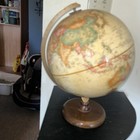 Vintage Replogle 12    World Classic Series Globe - Raised Relief - Wood Base Usa