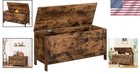 Stylish Retro Toy Box With Safety Hinge And Easy Carry     Rustic Brown Finish