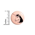 Vintage 80s 90s Style Pin Button Pretty Cute Pink Black Unicorn Pin 1    70-7