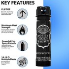 Police Magnum Pepper Spray 4 Ounce Flip Top Fog Self Defense Security Protection