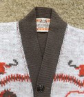 40s 50s Campus Childs Western Cowboy Knit Sweater Cardigan Jumper Mint