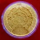          2 Oz Gold-gilded  999 Fine Silver 2022 Korea Aztec Sun Stone Calendar         