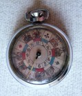 Vintage Pocket Watch Roulette Mechanical Gambling Device 3 Card Suits   1-12  s