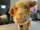 Vintage Antique Steiff Bessy 7    Cow With Red Leather Collar   Cow Bell