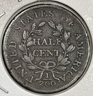 1804 Draped Bust Half Cent Crosslet 4 With Stems Vf Details Pitted