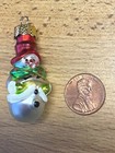 Mercury Glass Miniature Snowman Christmas Ornament Feather Tree 1 3 4  B