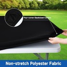 Rectangle Elastic Fitted Tablecloth  Windproof 48  X 24   rectangular  Black