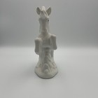 Vintage White Porcelain Unicorn Statue Figurine Rearing Mythical Fantasy Decor   