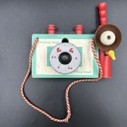 Vintage 1950s Playskool Camera Bug Wooden Toy Camera Pull String Flash Parts