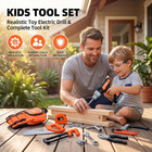Kids Tool Set With Electric Drill Toddler Workbench Belt Construction Kit For