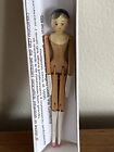 Vintage F    J  Canins Made In Italy Wooden Articulated Toy Peg Doll 4    Coa Box