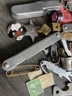 Vintage Estate Junk Drawer Lot Multitools Pliers Keychain Metals Lapel Pins