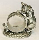 Reed   Barton 1824 Collection Cat   Mouse Silverplate 1999 Napkin Ring Holder