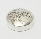 Brandimarte Art Nouveau Floral Hammered 800 Silver Round Pill Trinket Box Italy