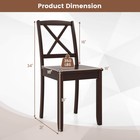 Dining Chair Set Of 2 Kitchen Side Chairs W  Rubber Wood Legs   Cross Back