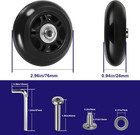 Gekufa Luggage Suitcase Replacement Wheels 70mm  76mm  80mm With Abec 608zz Bear