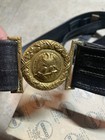 Vintage Wwii U s  Navy Officer Uniform Black Leather Sword Belt Gemsco Sz 36