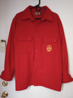 Boy Scouts Wool Official Jacket Red Bsa Shirt Wool Men   s Size Med   Large Vg  
