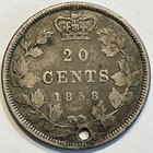 1858 Canada 20 Cents - Holed