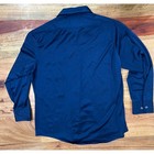Vintage 70 s Montgomery Ward Mens Navy Polyester L s  Shirt L