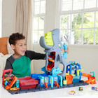 Hot Wheels City Track Set  Ultra Shark Car Wash With 1 64 Scale Color Reveal Toy