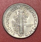1945 P Mercury Silver Dime  Struck 15  Off Center Error  Uncirculated 
