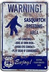 Bigfoot Breeding Area Metal Plaque Warning Sign Metal Tin Sign Vintage Poster   