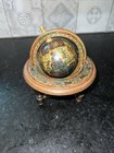 Vintage Wooden Old World Globe Zodiac Signs Desktop World Globe W stand Italy
