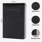 256 Pages Hardcover Leather Notebooks  80gsm Classic Lined Journal For Black 