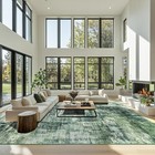 8x10 Green Area Rug Soft Washable Anti Skid Carpet For Living Dining Room Office