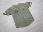Vintage 1970s Boy Scouts Bsa Green Shirt W patches Sanforized Scoutmaster Men s