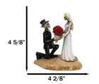 Love Never Dies Wedding Bride Groom Skeletons With Roses Cake Topper Figurine