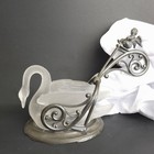 Eapg Frosted Glass Swan Cherub Chariot Salt Cellar Gillinder 1870s Victorian